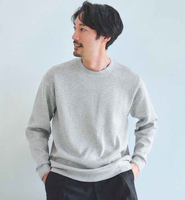 UNITED ARROWS green label relaxing「メランジ ダブルフェイス クルーネック カットソー」|Tシャツ・カットソー|LT.GRAY