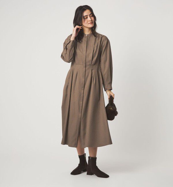 UNITED ARROWS green label relaxing「ウールライク バンドカラータック ワンピース」|ワンピース|