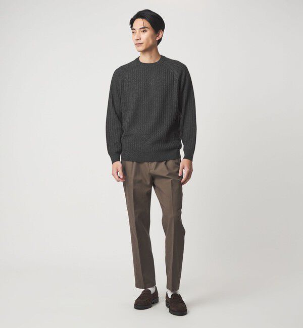 UNITED ARROWS green label relaxing「シルク ミックス リブ クルーネック ニット」|ニット・セーター|