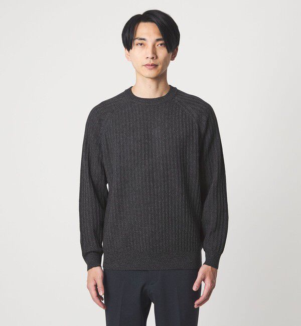 UNITED ARROWS green label relaxing「シルク ミックス リブ クルーネック ニット」|ニット・セーター|