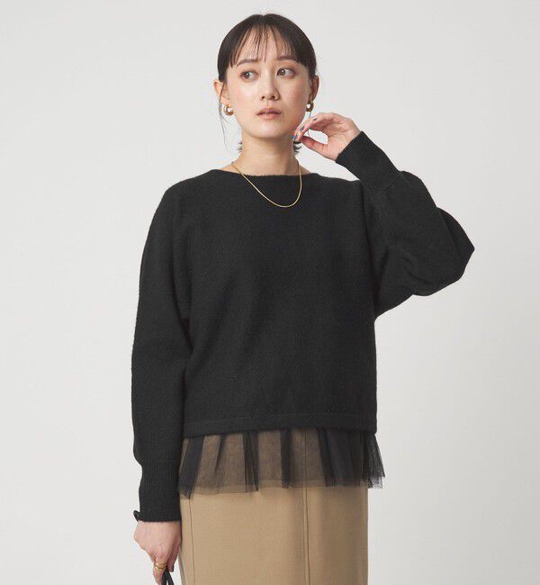 UNITED ARROWS green label relaxing「ニット &times; チュール キャミソール プルオーバー セット」|ニット・セーター|