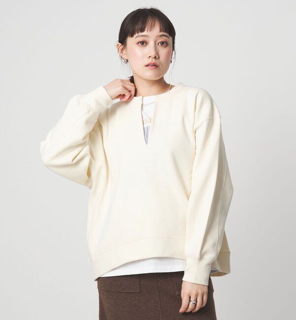 UNITED ARROWS green label relaxing「【WEB限定】＜at ease＞ダブルフェイス 裏起毛 プルオーバー カットソー」|Tシャツ・カットソー|NATURAL