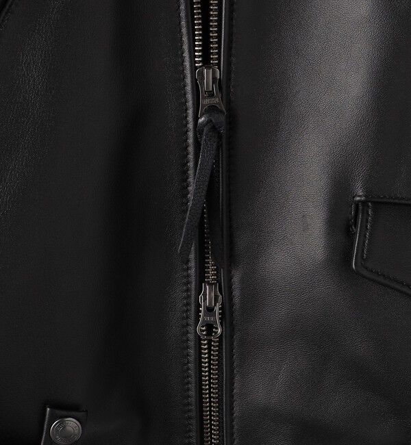 monkey time＞ シープ レザー オーバーサイズ ダブルライダース