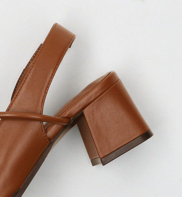 BEAUTY&YOUTH UNITED ARROWS「レザーライク オープントゥ バックストラップミュール」|サンダル|