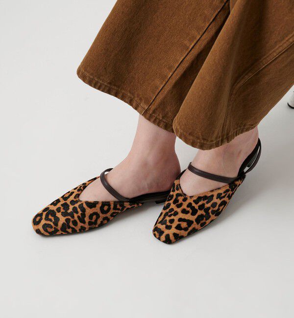 BEAUTY&YOUTH UNITED ARROWS「ヘアー&times;レザー コンビ フラットシューズ」|サンダル|