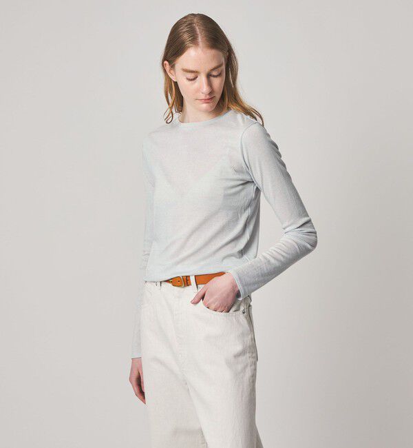 STEVEN ALAN「＜Steven Alan＞ラメ ジャージー ロングスリーブ プルオーバー」|Tシャツ・カットソー|OFF WHITE