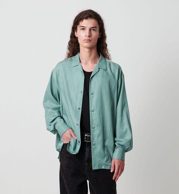 MONKEY TIME「キュプラ コットン オープンカラー シャツ」|シャツ・ブラウス|