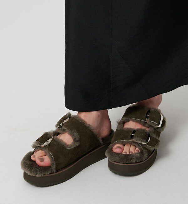 BEAUTY&YOUTH UNITED ARROWS「【別注】＜EMU Australia＞ムートン バックル サンダル」|サンダル|OLIVE