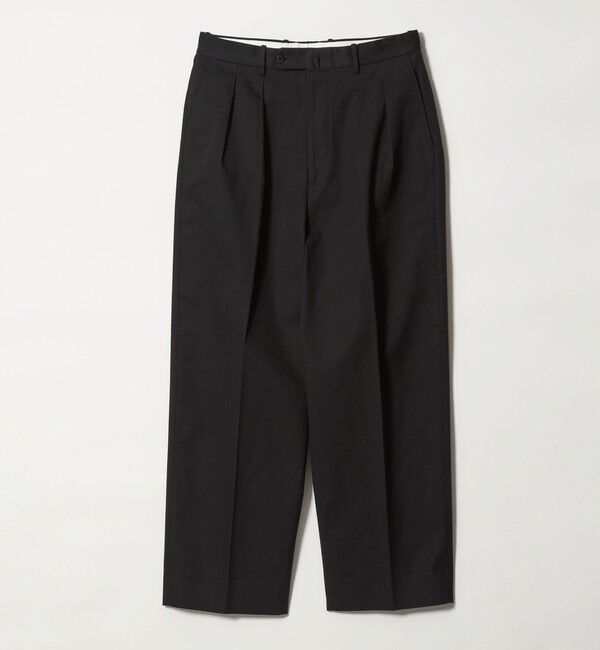 STEVEN ALAN「＜Steven Alan＞ ドリル インツープリーツ ドレス トラウザーズ」|チノ|BLACK