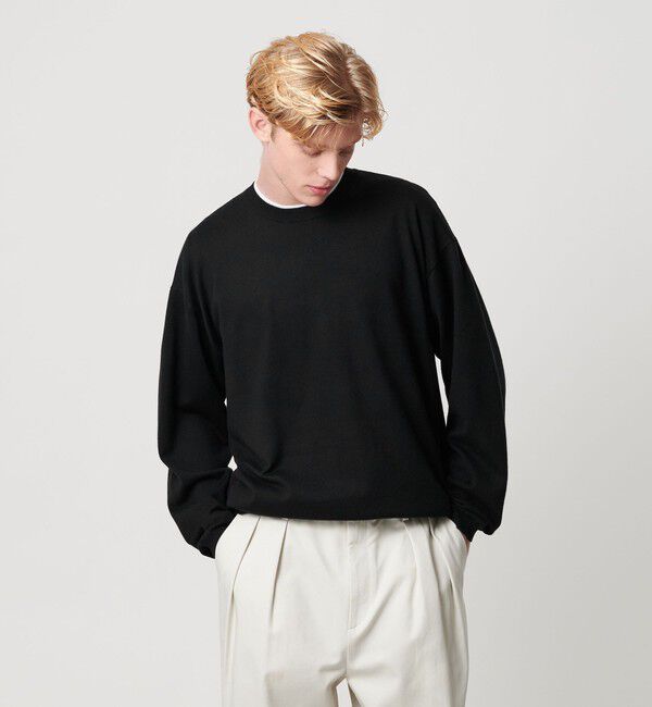 BEAUTY&YOUTH UNITED ARROWS「コットン カシミヤ ブレンド ロングスリーブ Tシャツ」|ニット・セーター|