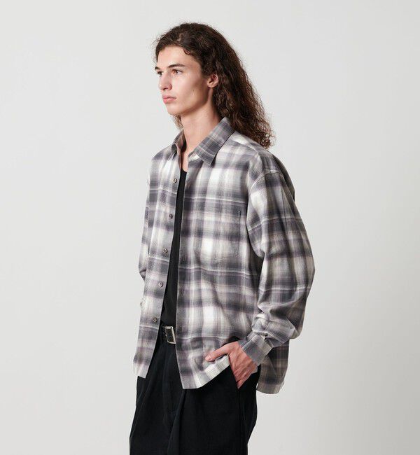 MONKEY TIME「ブラッシュド オンブレ チェック シャツ」|シャツ・ブラウス|