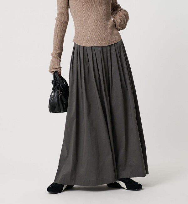 BEAUTY&YOUTH UNITED ARROWS「ポリエステルコットン タックフレアスカート」|スカート|DK.GRAY