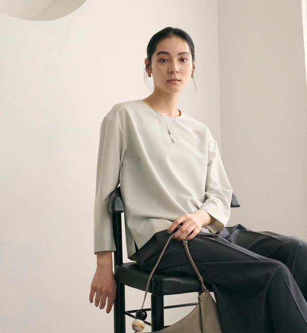 BEAUTY&YOUTH UNITED ARROWS「【WEB限定 Wardrobe DAILY MINIMAL】クルーネックブラウス ウォッシャブル」|シャツ・ブラウス|