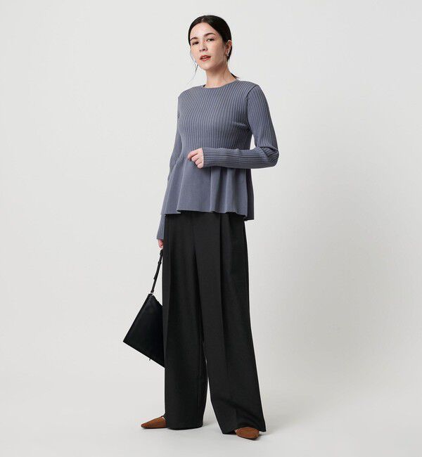 BEAUTY&YOUTH UNITED ARROWS「【WEB限定 Wardrobe DAILY MINIMAL】ウールライクメランジ ワイドパンツ ウォッシャブル」|スラックス|