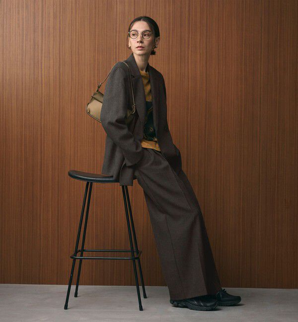 BEAUTY&YOUTH UNITED ARROWS「【WEB限定 Wardrobe DAILY MINIMAL】ウールライクメランジ ワイドパンツ ウォッシャブル」|スラックス|DK.GRAY