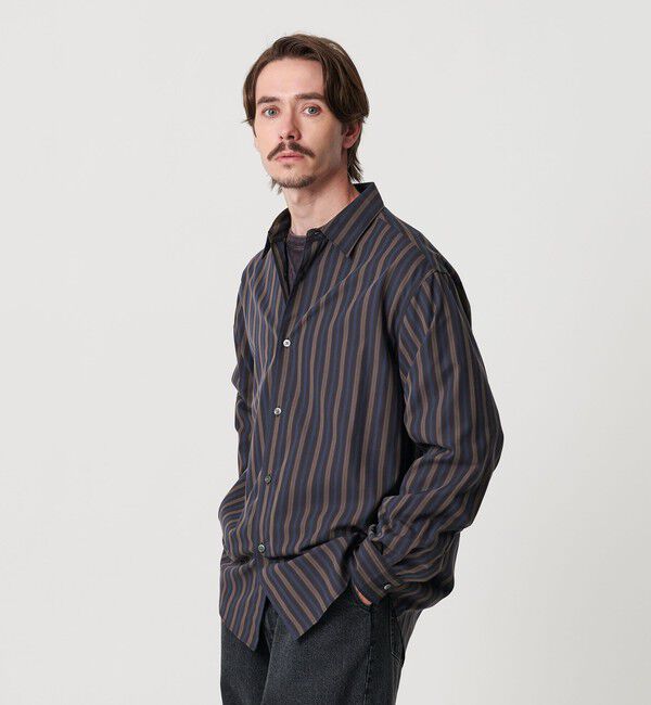 BEAUTY&YOUTH UNITED ARROWS「ネオ ピッチ ストライプ レギュラー シャツ FORM型」|シャツ・ブラウス|NAVY