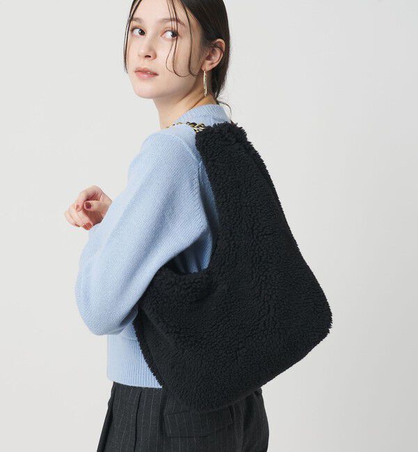 BEAUTY&YOUTH UNITED ARROWS「【一部別注】＜VIOLAd&rsquo;ORO＞ELMO ボア チェーン ショルダーバッグ」|ショルダー・メッセンジャー|BLACK