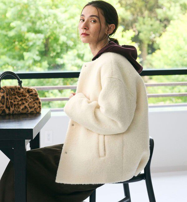 BEAUTY&YOUTH UNITED ARROWS「ブークレ ノーカラーブルゾン」|ブルゾン・スタジャン|