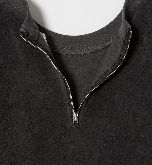 MONKEY TIME「オゾンウォッシュ ベロア バックジップ クルーネック」|Tシャツ・カットソー|
