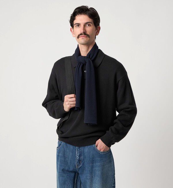 STEVEN ALAN「＜Steven Alan＞ CTN/CA 2B ニット ポロシャツ」|ニット・セーター|BLACK