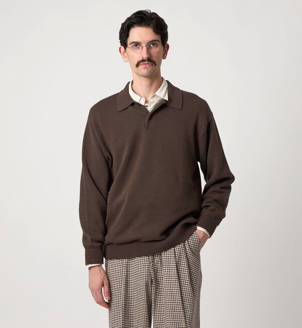 STEVEN ALAN「＜Steven Alan＞ CTN/CA 2B ニット ポロシャツ」|ニット・セーター|DK.BROWN