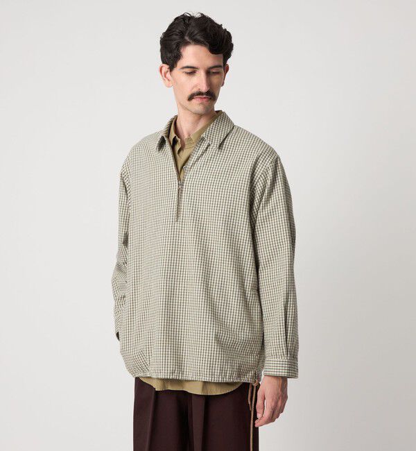 STEVEN ALAN「＜Steven Alan＞ チェック ジップ プルオーバー シャツ LOOSE」|シャツ・ブラウス|