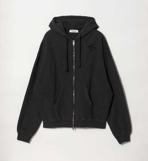 MONKEY TIME「フレンチテリー ディストレスト フルジップ フーディー」|カーディガン|