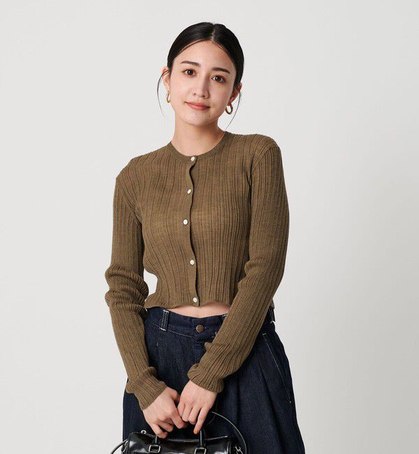 BEAUTY&YOUTH UNITED ARROWS「アルパカブレンド ランダムリブカーディガン」|カーディガン|