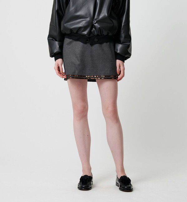 ATTISESSION「＜ATTISESSION＞スパンコール ライン ミニスカート 」|スカート|