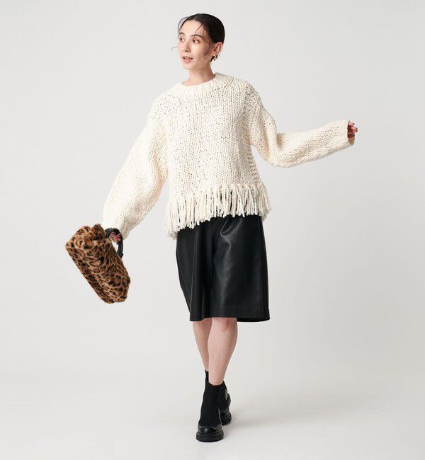 BEAUTY&YOUTH UNITED ARROWS「【別注】＜IRONING＞フリンジ ニットプルオーバー」|ニット・セーター|