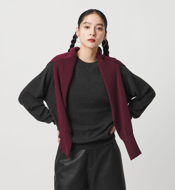 BEAUTY&YOUTH UNITED ARROWS「ウールフルニードル クルーネックプルオーバー」|ニット・セーター|DK.GRAY
