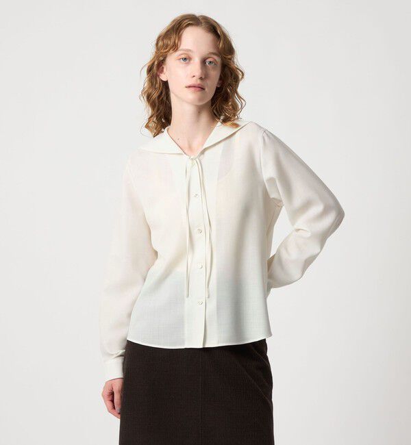 STEVEN ALAN「＜Steven Alan＞ツイル セーラー カラー ブラウス」|シャツ・ブラウス|OFF WHITE