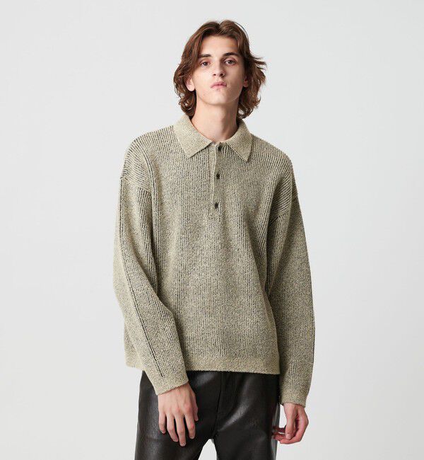 MONKEY TIME「ループヤーン プレーティング ポロシャツ」|ニット・セーター|