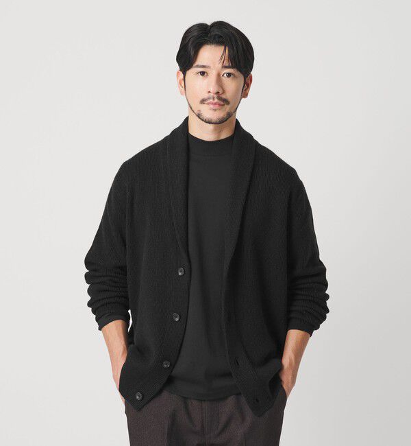 BEAUTY&YOUTH UNITED ARROWS「【WEB限定 WARDROBE SMART】ウォッシャブル ショールカラー カーディガン」|カーディガン|BLACK