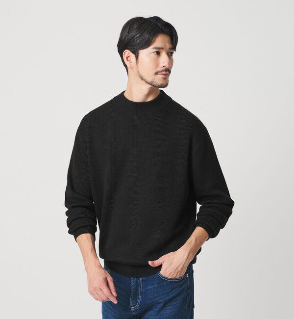 BEAUTY&YOUTH UNITED ARROWS「【WEB限定 WARDROBE SMART】マシーンウォッシャブル ウールミックス アゼ モックネック」|ニット・セーター|