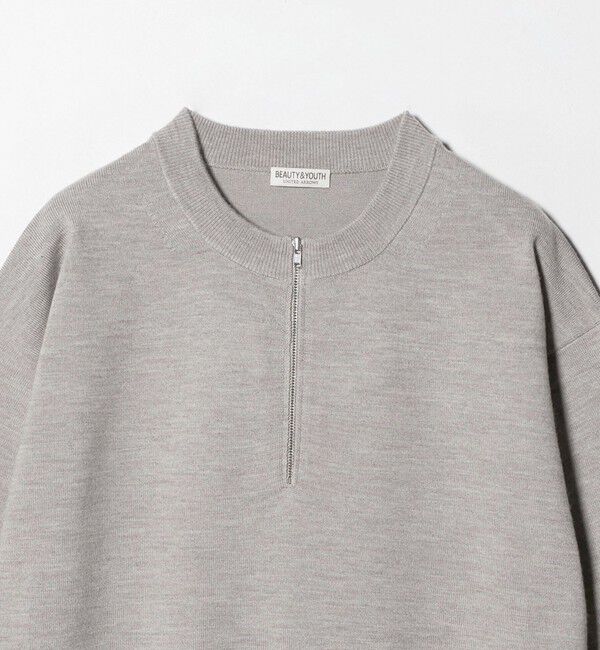 BEAUTY&YOUTH UNITED ARROWS「ハイブリッド ウール ジップ クルーネック ニット」|ニット・セーター|