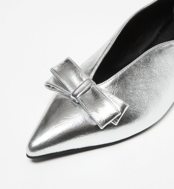 BEAUTY&YOUTH UNITED ARROWS「メタリック リボン Vカット フラットシューズ」|バレエシューズ|