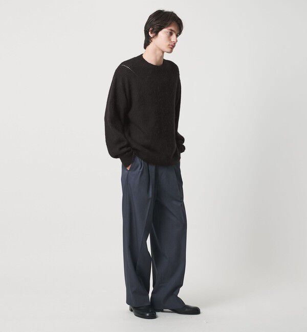 MONKEY TIME「モヘヤミックス ダイヤパターン クルーネック ニット」|ニット・セーター|