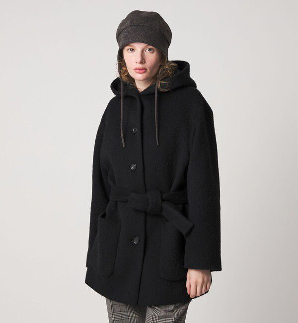 STEVEN ALAN「＜Steven Alan＞シャギー フード コート」|その他|BLACK