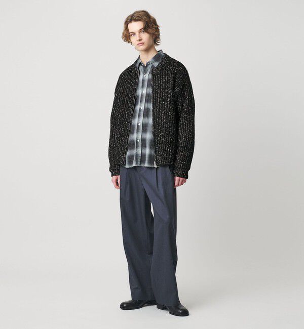 MONKEY TIME「スラブ クルーネック ジップ カーディガン」|カーディガン|