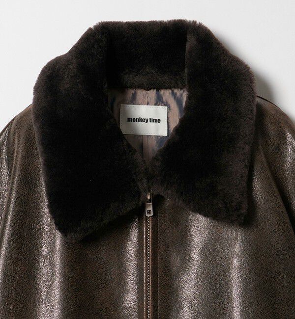 MONKEY TIME「ゴート ムートンカラー ジップ ジャケット」|その他|