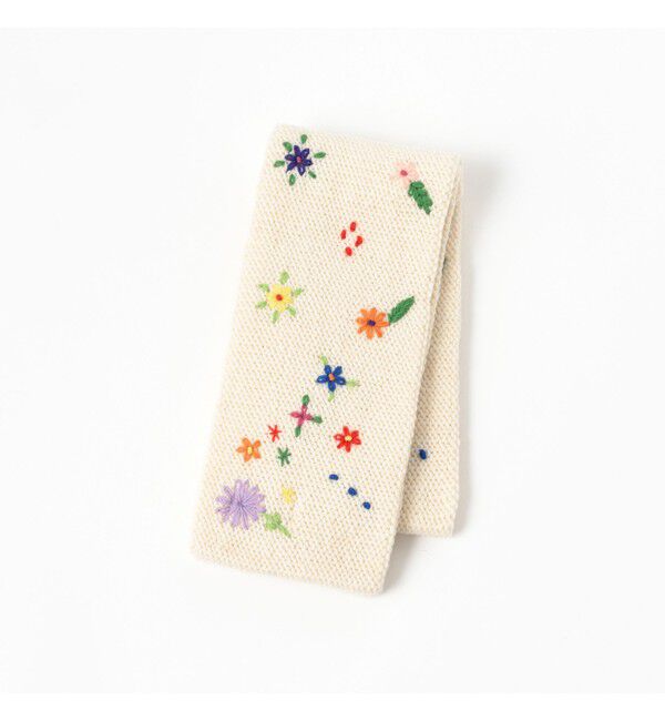 BEAMSBOY「手編み フラワー刺繍 マフラー」|マフラー|