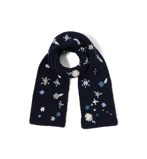 BEAMSBOY「手編み フラワー刺繍 マフラー」|マフラー|