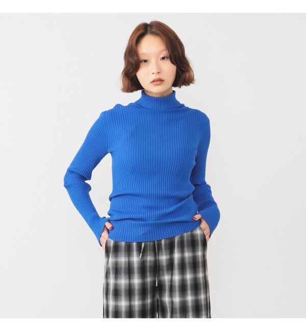 Ray BEAMS 「14ゲージ リブ タートル ネック ニット」|ニット・セーター|BLUE