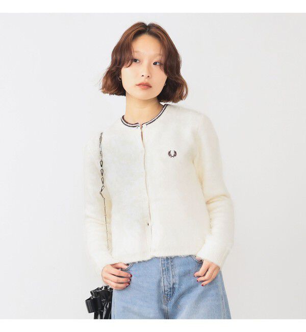 Ray BEAMS 「【別注】FRED PERRY / Fluffy Crewneck Knit Cardigan」|カーディガン|