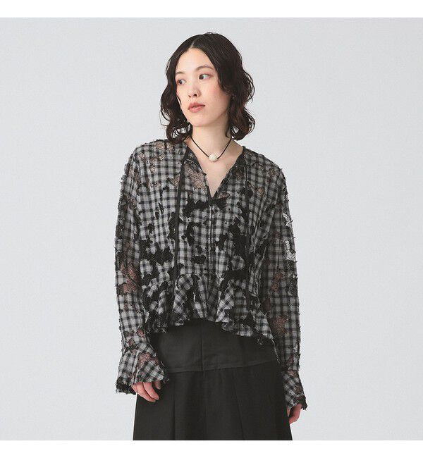 Ray BEAMS 「チェック レース ダメージ シャツ」|シャツ・ブラウス|