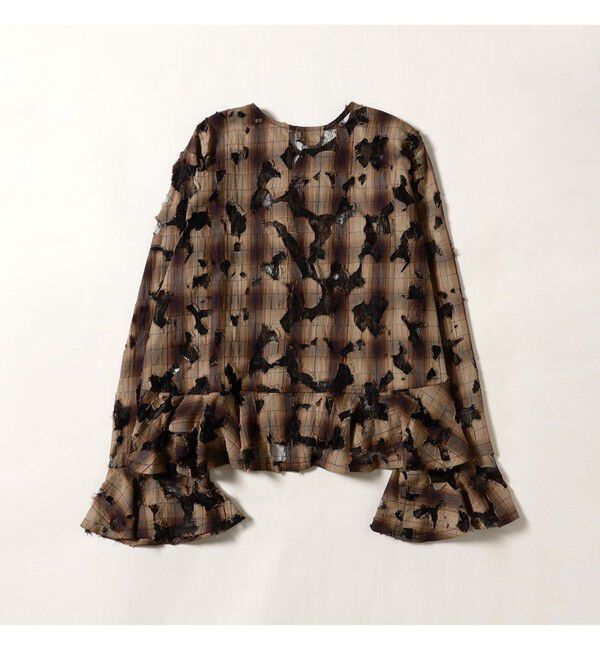 Ray BEAMS 「チェック レース ダメージ シャツ」|シャツ・ブラウス|