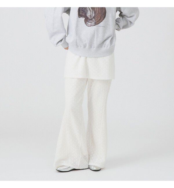 Ray BEAMS 「レース スカート セット フレア パンツ」|チノ|