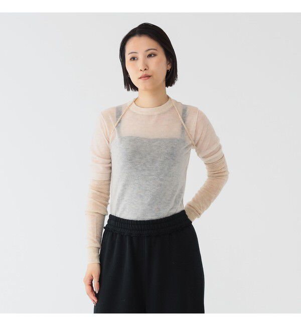 BEAMSBOY「maturely / ウール ショートスリーブ アンド アームカバー」|ニット・セーター|IVORY