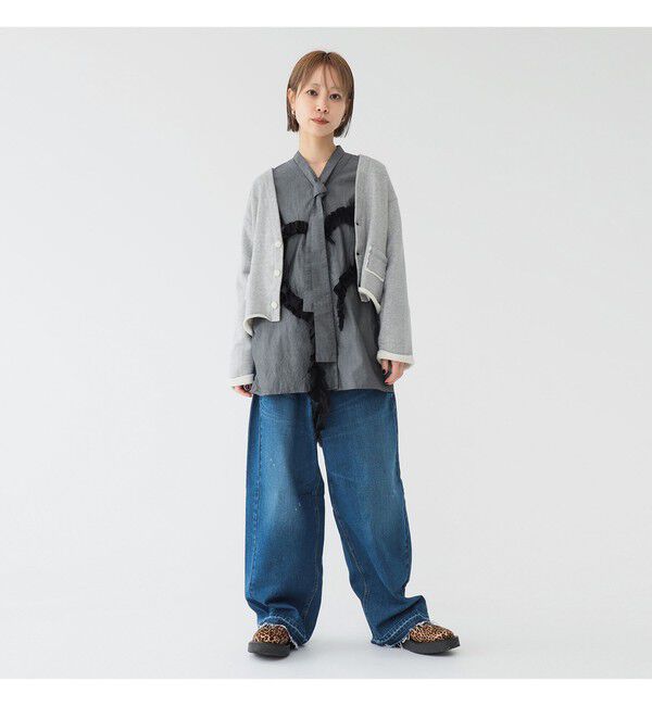 BEAMSBOY「maturely / カット オフ ジャージー カーディガン」|スウェット・ジャージ|